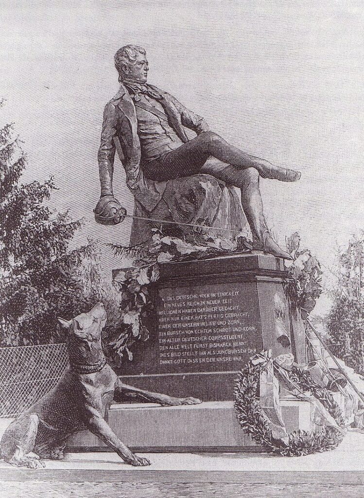 Statue du Chancelier Bismarck avec un Dogue