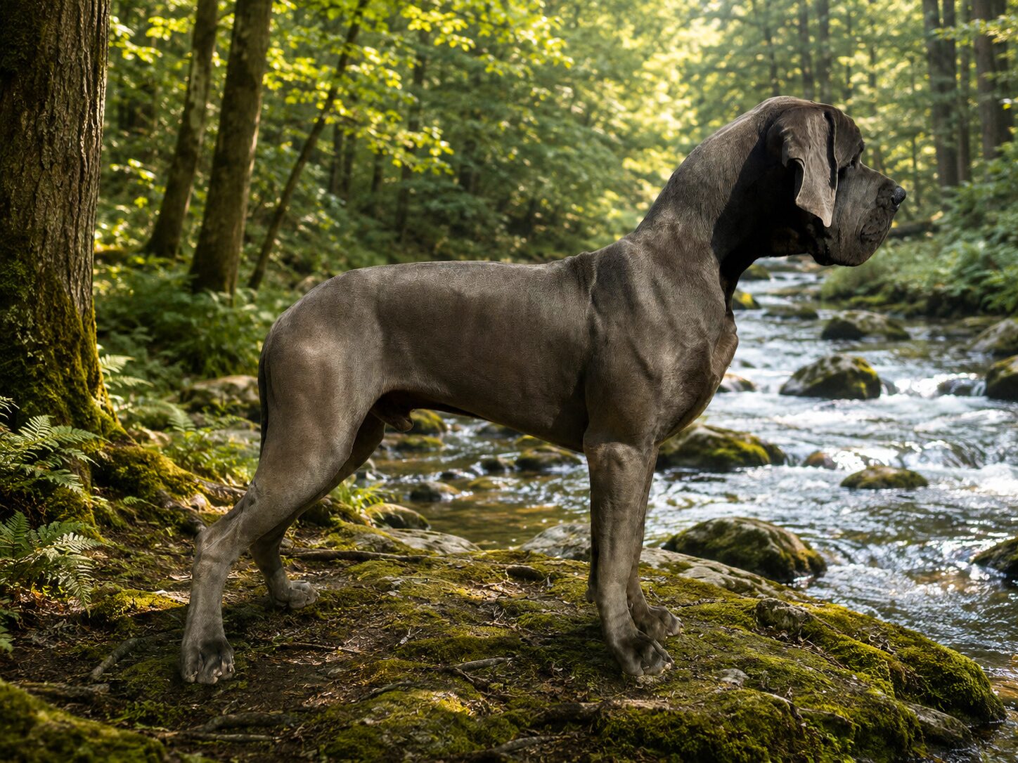 APARANJAN DES SOURCES DU GRAND DOLMEN · Dogue Allemand mâle Bleu · LOF 87945 · élevage Confidentiel