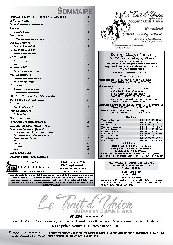 Couverture du Trait d'Union n° 283